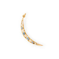 Sapphire, Pearl, and 14K Gold Crescent Moon Charm