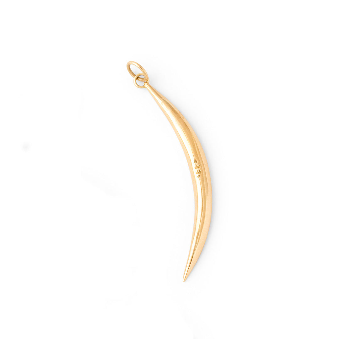 Victorian Seed Pearl and 14K Gold Crescent Moon Charm