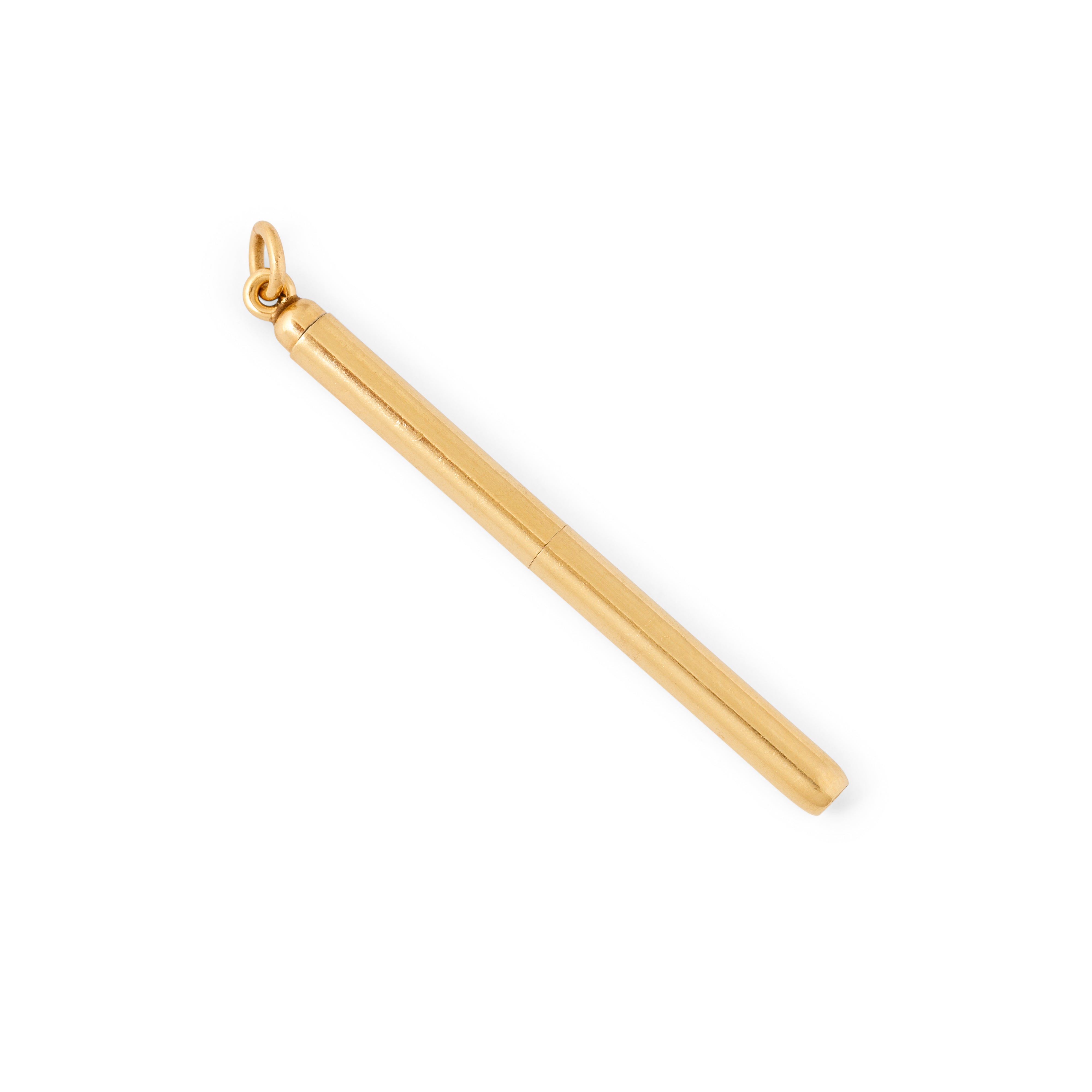 Retractable Toothpick 14k Gold Charm