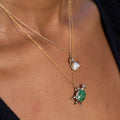 Emerald and 10K Gold Turtle Charm