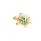 Emerald and 10K Gold Turtle Charm