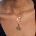 Pearl, Diamond, and 14K Gold Three Clover Charm