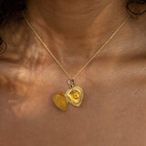 Victorian Turquoise Starburst and 10k Gold Heart Locket
