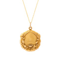 Art Nouveau Repoussé Lily Pad 10k Gold Locket