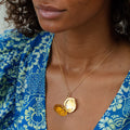 Art Nouveau Repoussé Lily Pad 10k Gold Locket