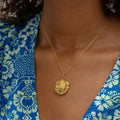 Art Nouveau Repoussé Lily Pad 10k Gold Locket