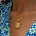 Art Nouveau Repoussé Lily Pad 10k Gold Locket