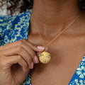 Art Nouveau Repoussé Lily Pad 10k Gold Locket