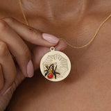 Spiderweb Coral, Diamond, Enamel, and 14K Gold Charm