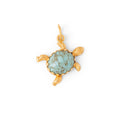 Turtle 18k Gold and Glass Stone Charm