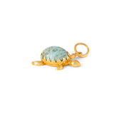 Turtle 18k Gold and Glass Stone Charm