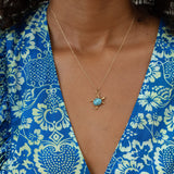 Turtle 18k Gold and Glass Stone Charm