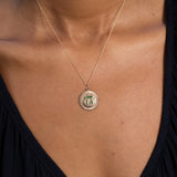 Enamel and 14k Rose Gold Chai Charm