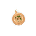 Enamel and 14k Rose Gold Chai Charm