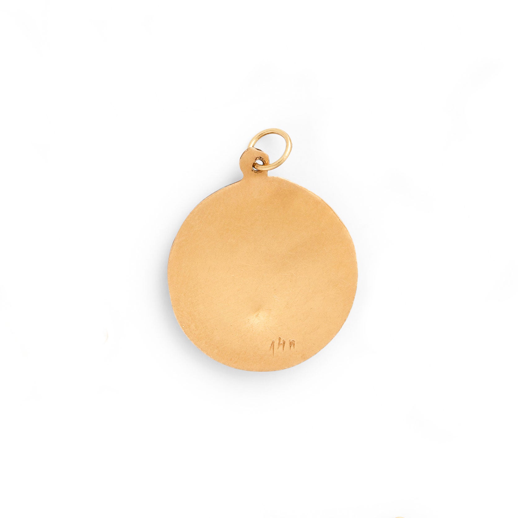 Enamel and 14k Rose Gold Chai Charm