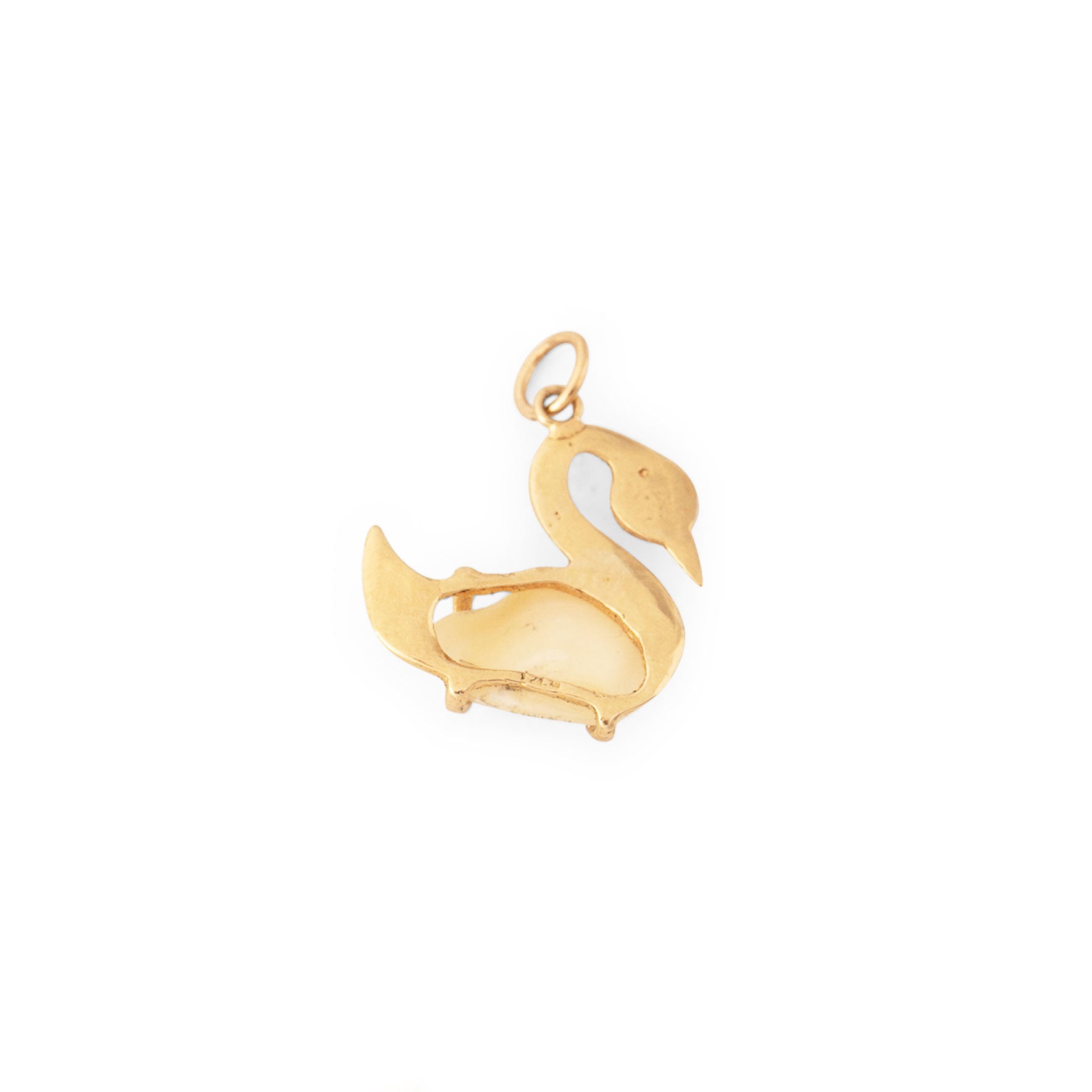 Swan 14k Gold and Citrine Charm