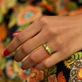 Peridot Five-Stone 14k Gold Ring