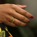 Peridot Five-Stone 14k Gold Ring