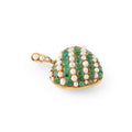 Victorian Pavé Emerald, Pearl, and 15K Gold Heart Pendant
