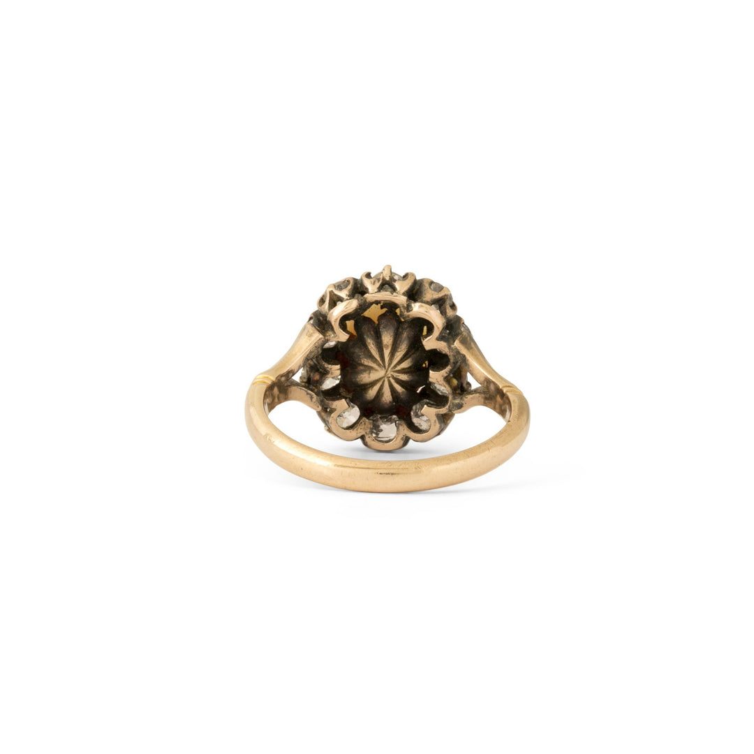 Victorian Pearl, Diamond, and 14K Gold Cluster Ring