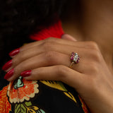 Victorian Ruby, Rose Cut Diamond, and 18K Gold Ring