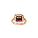 Victorian Ruby, Rose Cut Diamond, and 18K Gold Ring