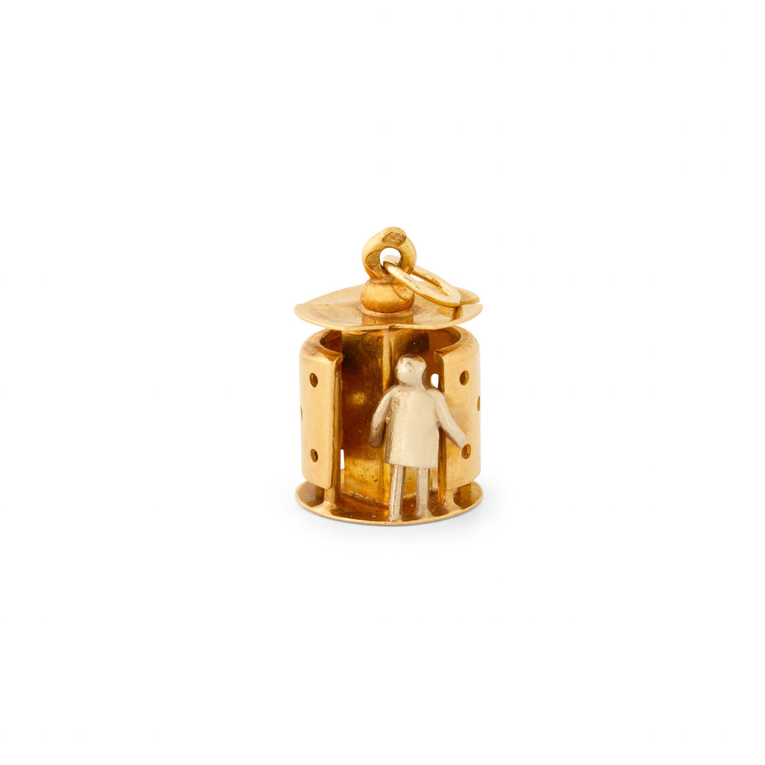 French 18k Gold and Platinum Bathroom Charm