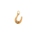 Russian 14K Gold and Diamond Horseshoe Charm