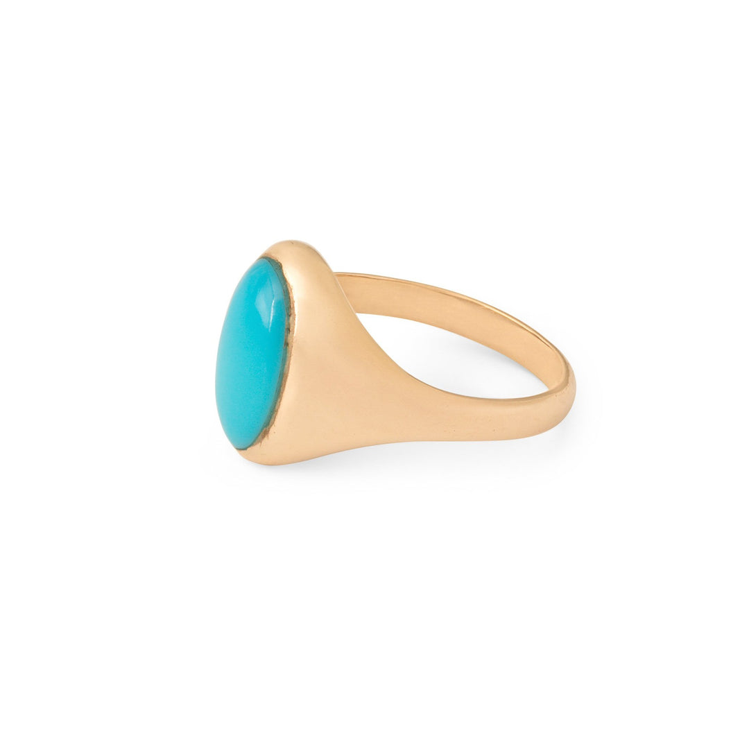 Blue Turquoise and 14k Gold Ring