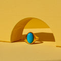 Blue Turquoise and 14k Gold Ring