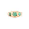 Three-Stone Turquoise and 14k Rose Gold Gypsy Ring