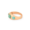 Three-Stone Turquoise and 14k Rose Gold Gypsy Ring