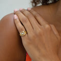 Mid-Century Diamond Heart, Gold Nugget, and 14k Gold Ring