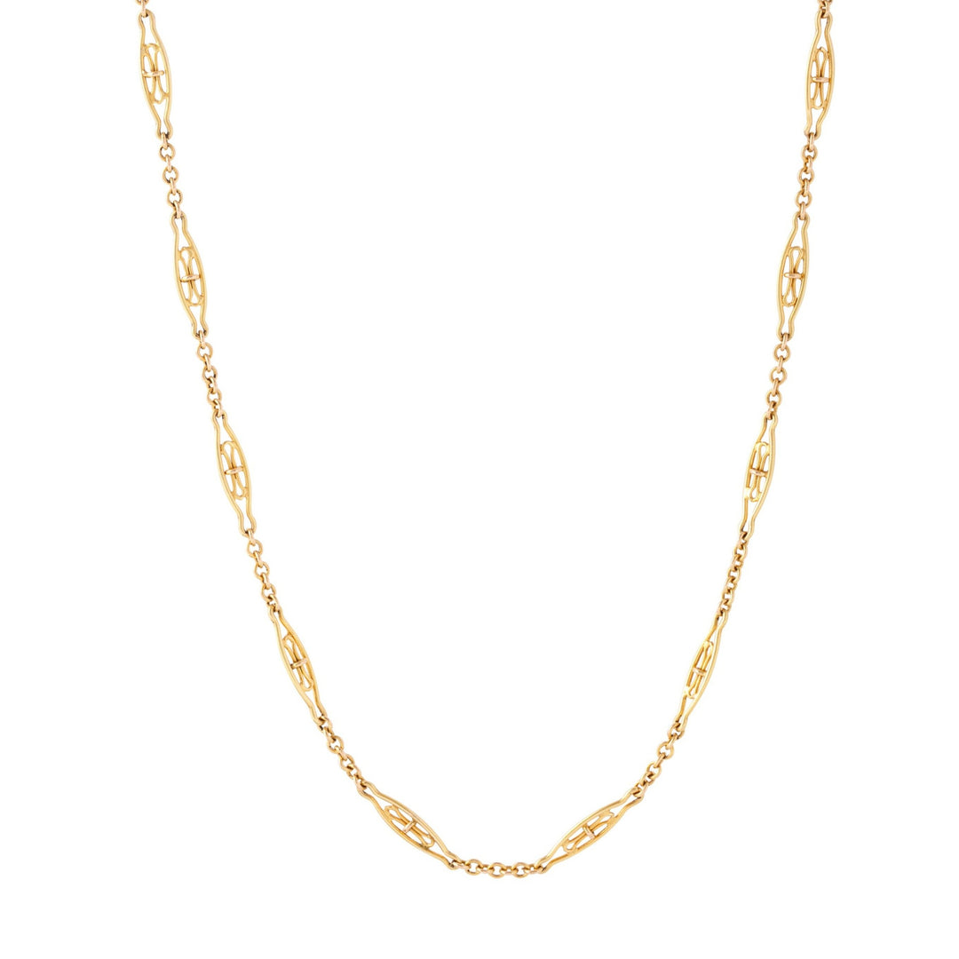 Ornate Link 14K Gold 20" Chain Necklace