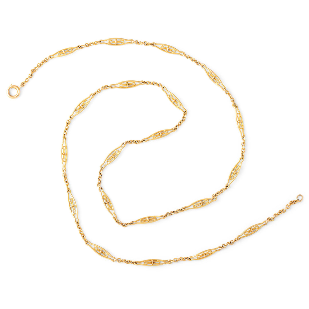 Ornate Link 14K Gold 20" Chain Necklace