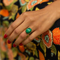 Malachite and 14k Gold Ring