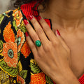 Malachite and 14k Gold Ring