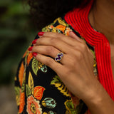 Amethyst Half Moon 9k Gold Ring