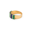 Malachite and Lapis Lazuli Inlay 18k Gold Ring