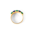 Malachite and Lapis Lazuli Inlay 18k Gold Ring