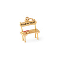 Lover's Bench 14k Yellow Gold and Enamel Charm