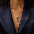Nephrite and 12K Gold Figa Charm with Diamond Bracelet