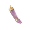 Amethyst and 14K Gold Figa Charm with Diamond Bracelet
