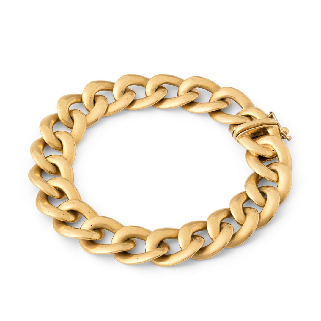 At Auction: 14K Italian Gold Herringbone Style Bangle Bracelet