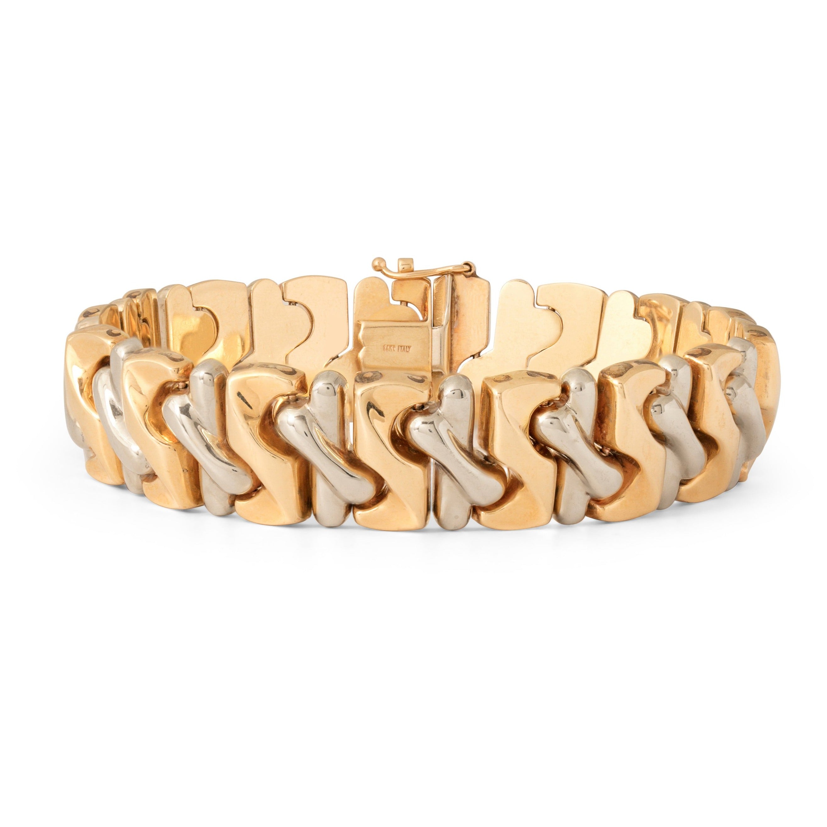 Italian Handmade Figaro Bracelet for Men, 14K Gold