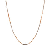 Platinum and 14K Rose Gold Choker 14" Chain Necklace