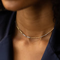 Platinum and 14K Rose Gold Choker 14