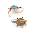 Victorian Turquoise Pavé and Old Mine Cut Diamond Drop Earrings