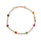 Diamond, Multi-Stone, Platinum, and 14k Gold Line Bracelet