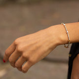Diamond, Multi-Stone, Platinum, and 14k Gold Line Bracelet